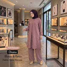 Load image into Gallery viewer, Onana Snow Brocade Blouse And Pants - Buy 2 @ Free JB777