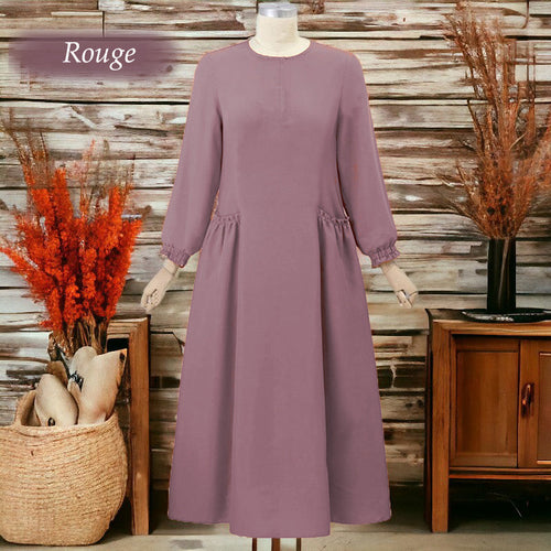 Coffee Cotton Tunic Jumbo C - Loose Sleeve (Size 6XL ~ 10XL)