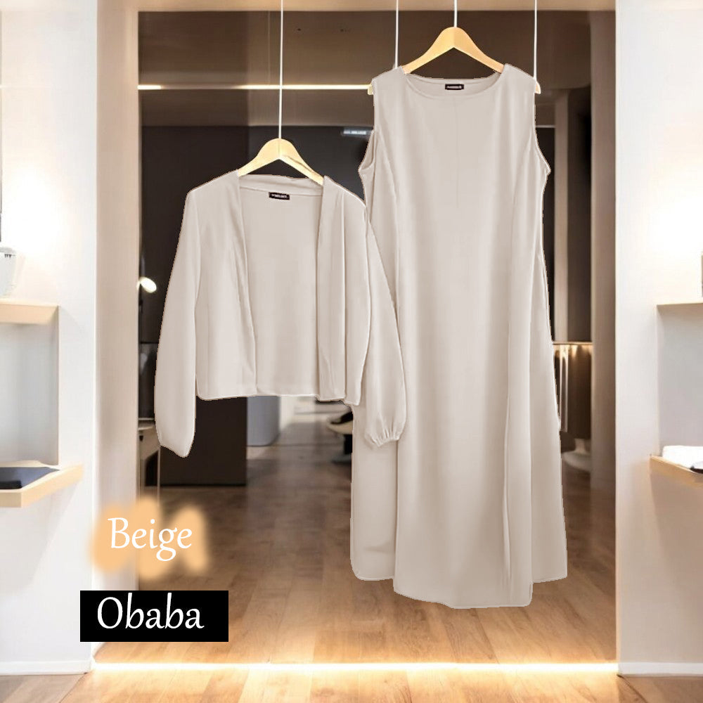 Obaba A Cardigan Dress - Beli 2 @ RM 100 - Beli 3 @ RM 150 + Free Jubah JB777