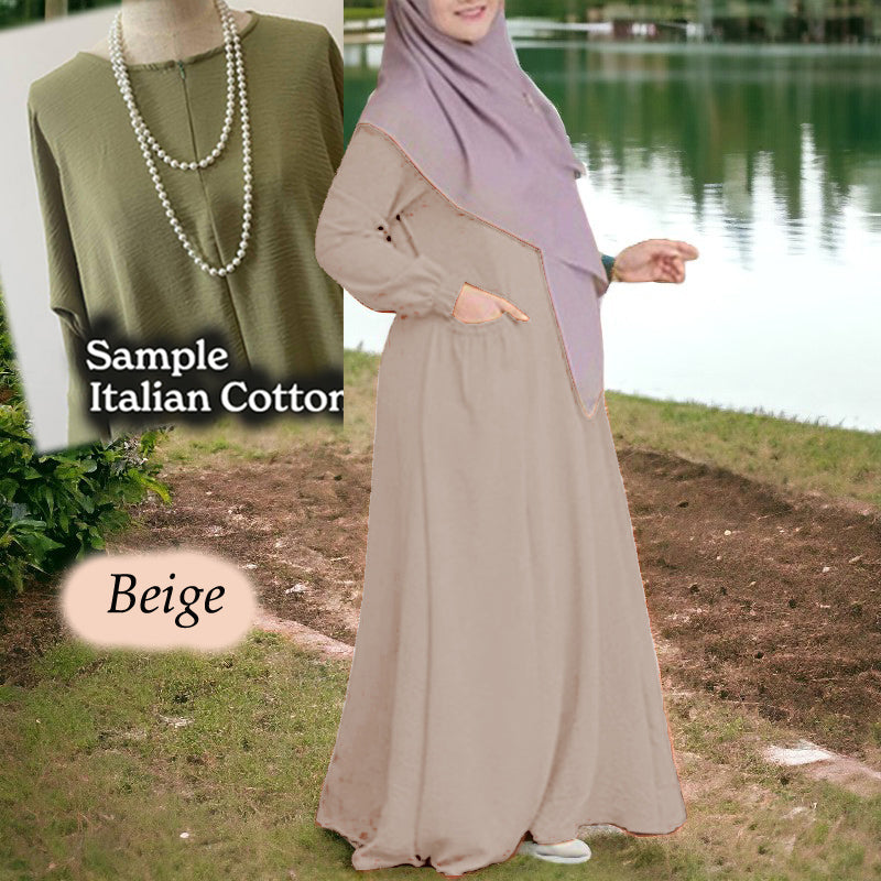 Coffee Cotton Tunic Jumbo - Loose Sleeve (Size 6XL ~ 10XL)