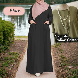 Coffee Cotton Tunic Jumbo - Loose Sleeve (Size 6XL ~ 10XL)