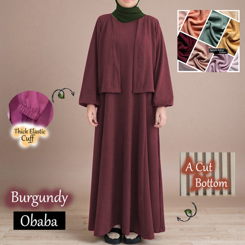 Obaba A Cardigan Dress - Beli 2 @ RM 100 - Beli 3 @ RM 150 + Free Jubah JB777