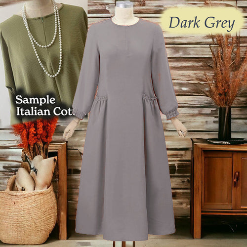Coffee Cotton Tunic Jumbo - Loose Sleeve (Size 6XL ~ 10XL)
