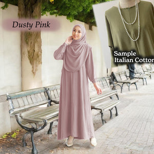 Lahifa Tunic Jumbo + Tudung Set C  (Size 6xl ~ 10xl)