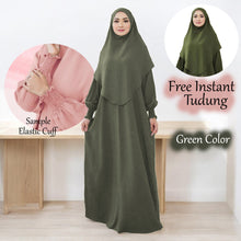 Load image into Gallery viewer, Xihana Elastic Cuff Jubah + Free Instant Tudung