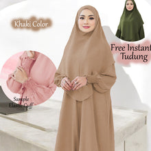 Load image into Gallery viewer, Xihana Elastic Cuff Jubah + Free Instant Tudung