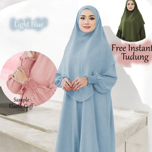 Load image into Gallery viewer, Xihana Elastic Cuff Jubah + Free Instant Tudung