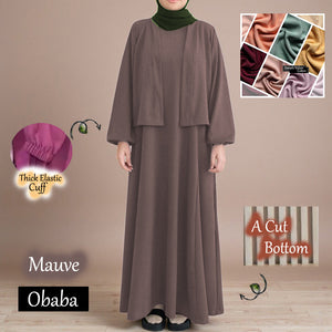 Obaba B Cardigan Dress - Beli 2 @ RM 100 - Beli 3 @ RM 150 + Free Jubah JB777