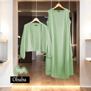 Obaba B Cardigan Dress - Beli 2 @ RM 100 - Beli 3 @ RM 150 + Free Jubah JB777