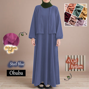 Obaba B Cardigan Dress - Beli 2 @ RM 100 - Beli 3 @ RM 150 + Free Jubah JB777