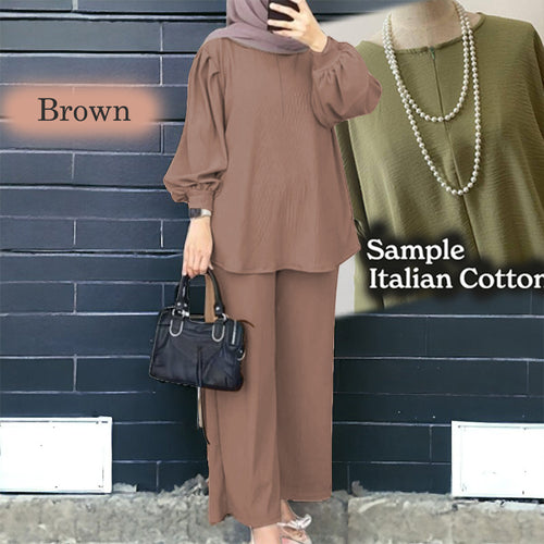 Uno Cotton Loose Pants Set A