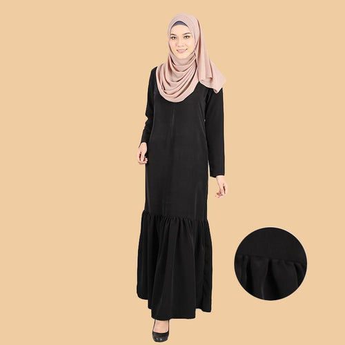 Djamila Pocket Flowy Ruffle Jubah - HannahSG