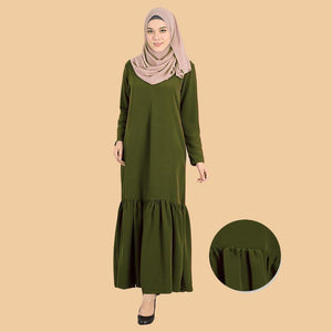 Djamila Pocket Flowy Ruffle Jubah - HannahSG