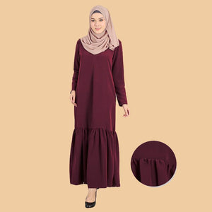 Djamila Pocket Flowy Ruffle Jubah - HannahSG